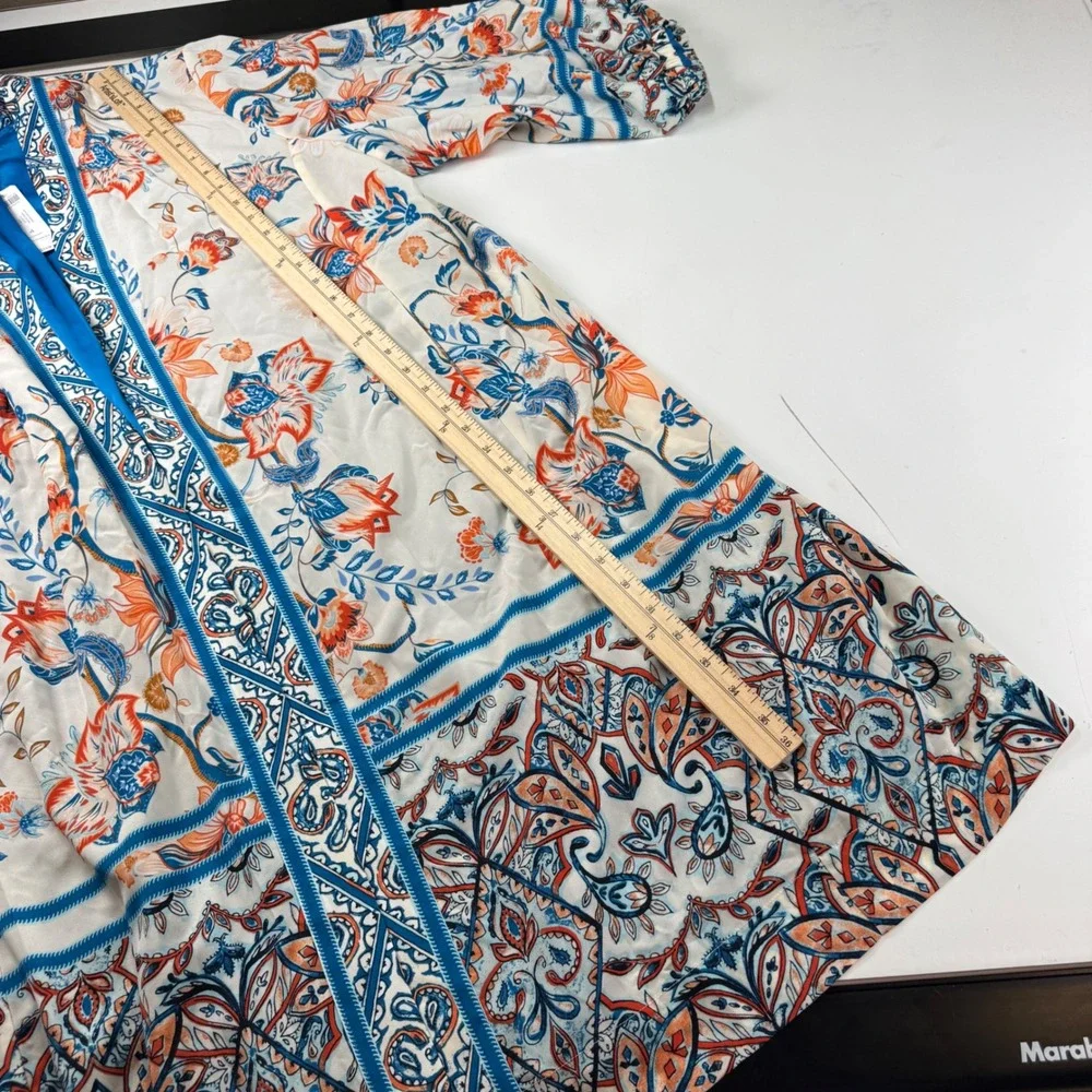 Chicos Patched Kimono Rising Bloom‎ Jacket Floral Duster Chicos Size 4 (Size 20)